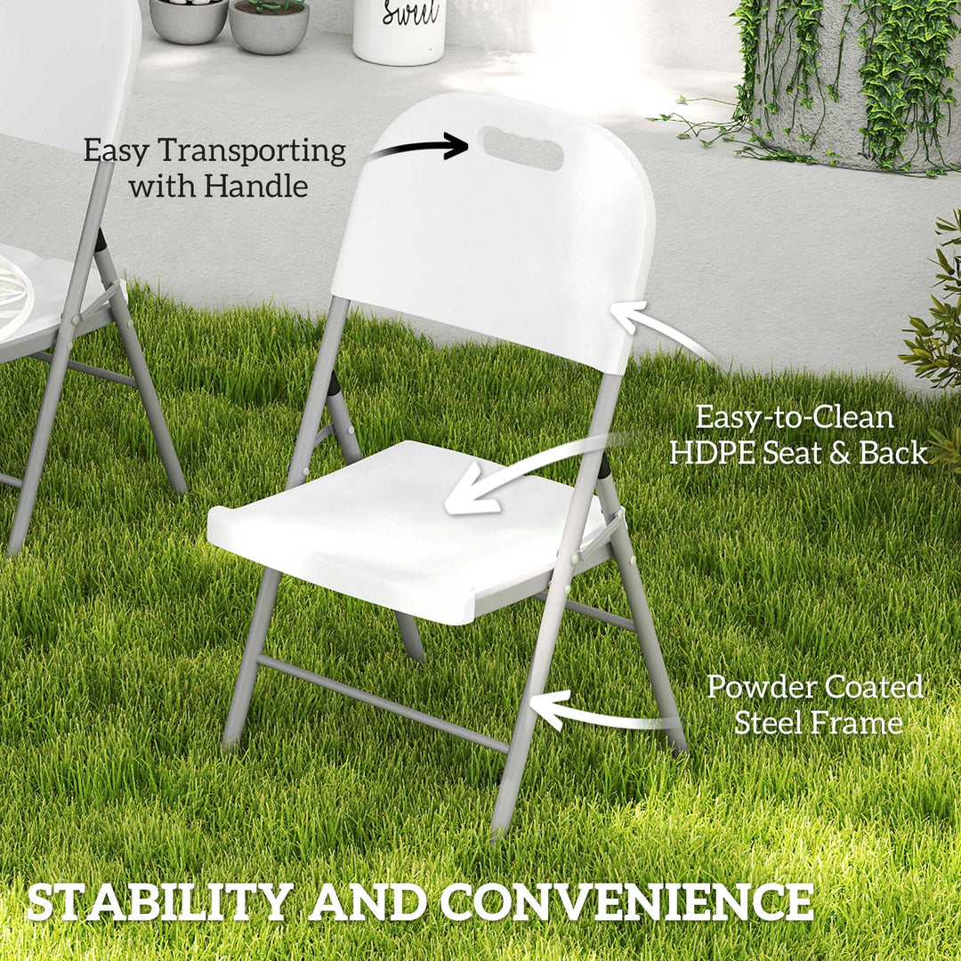 Set of Two Foldable Outdoor Chairs - White