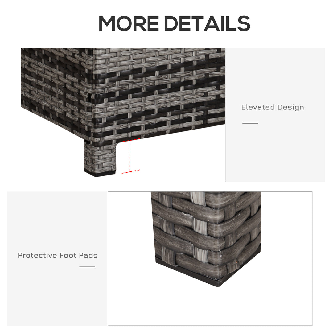 MCL PE Rattan Garden Coffee Table, with Glass Table Top - Grey