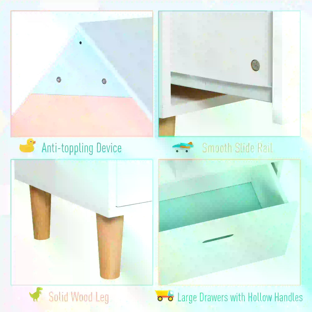Kids House-Designed Bookshelf, with Drawer – Blue & White