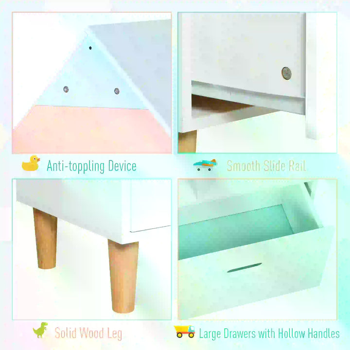 Kids House-Designed Bookshelf, with Drawer – Blue & White