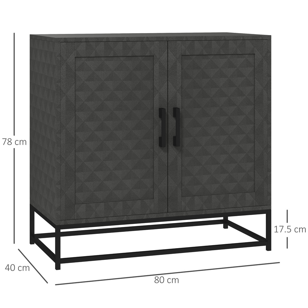 Modern Sideboard, Freestanding Sideboard Storage Cabinet with Adjustable Shelf and 2 Doors for Living Room, Grey
