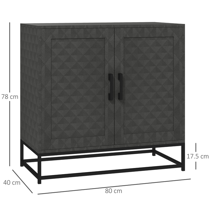 Modern Sideboard, Freestanding Sideboard Storage Cabinet with Adjustable Shelf and 2 Doors for Living Room, Grey