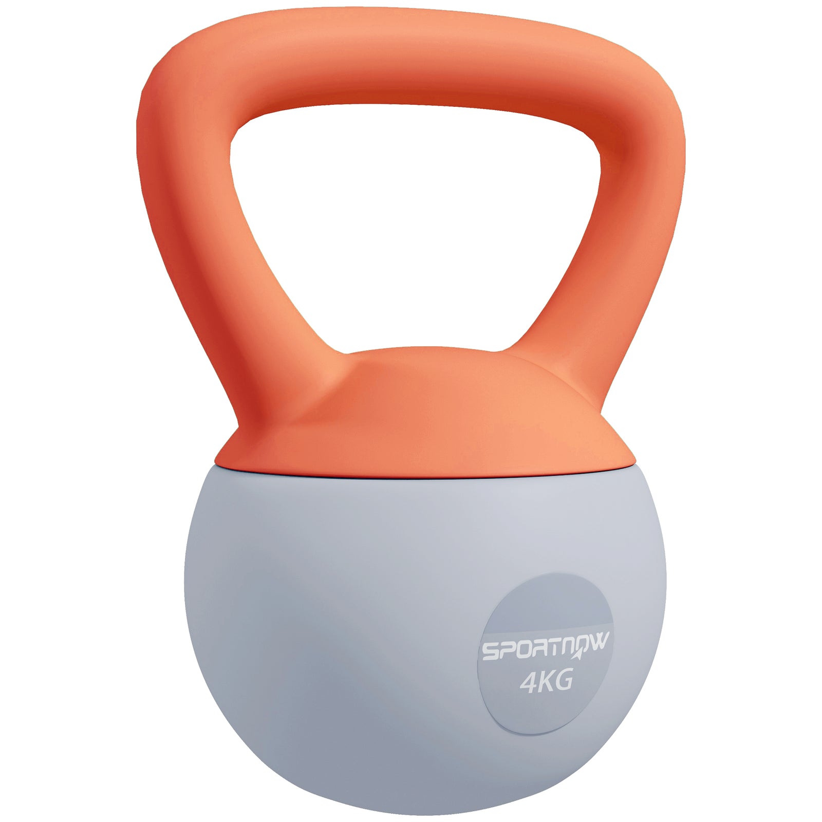 SPORTNOW 4KG Soft Kettlebell, Kettlebell with Non-Slip Handle for Home Gym, Weight Lifting, Strength Training, Orange/Grey