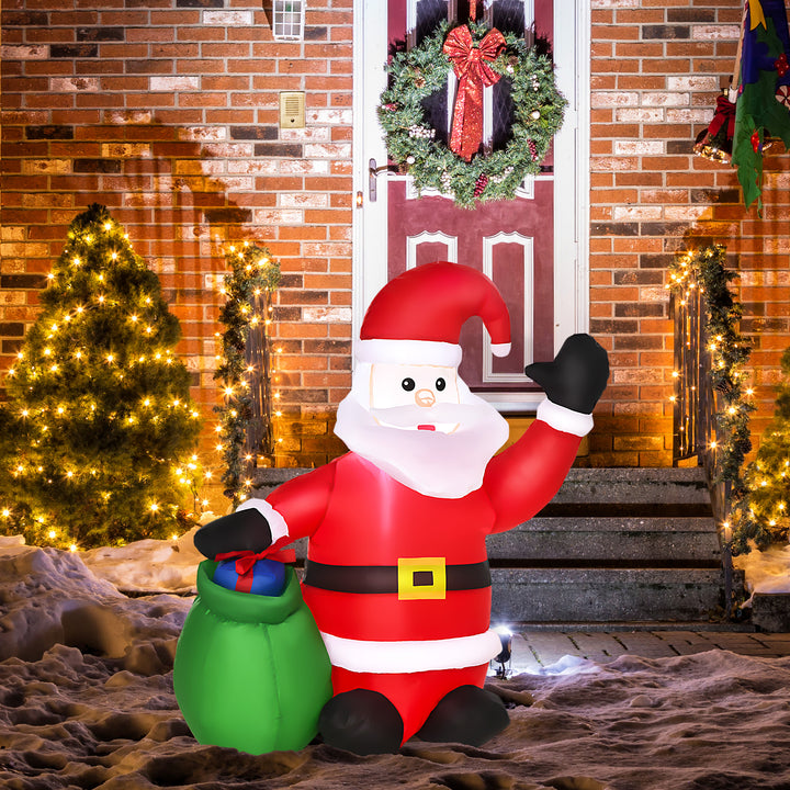 HOMCOM Inflatable Blow up Christmas Santa Claus 120cm LED Lighted Yard | Aosom UK