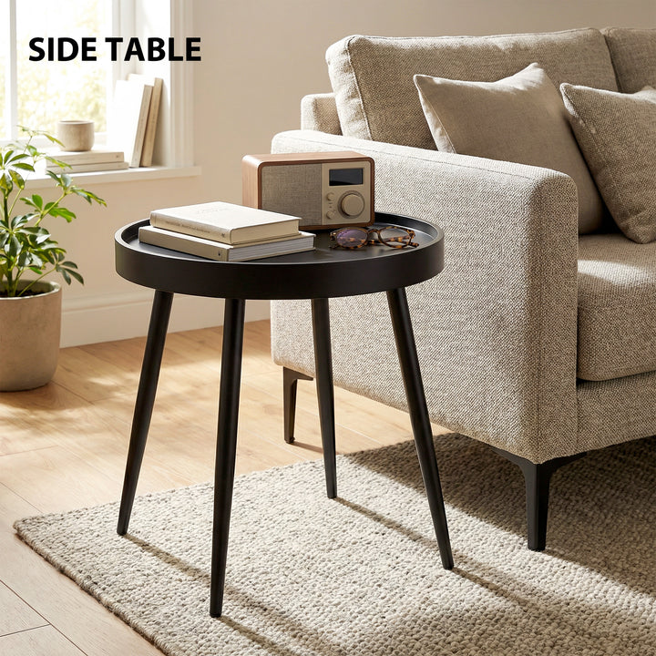 49.5 cm Round Garden Table, Small Outdoor Coffee Side Table with Plast