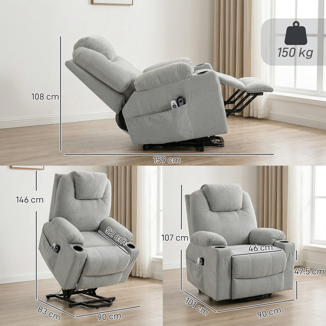 Power Lift Recliner Chair with Pocket Spring, Electric Lift Chair with