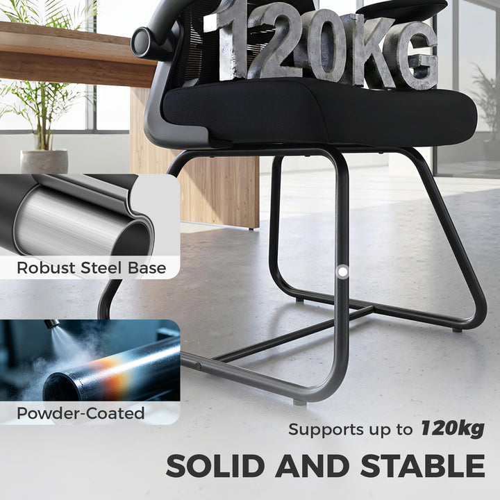 Reception Chair, Conference Meeting Office Chair with Flip-up Armrest,