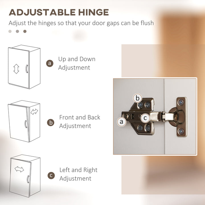 Freestanding Kitchen Cupboard, 4-Door Storage Cabinet Organizer with Adjustable Shelves White