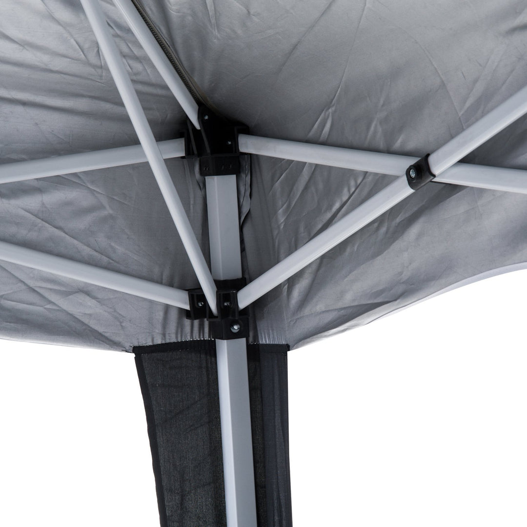 3 M x 3 M Base/ 2.5 M x 2.5 M Top Pop Up Gazebo with Carry Bag, Height Adjustable Slant Leg Party Tent Instant Event Shelter for Garden, Patio, Black