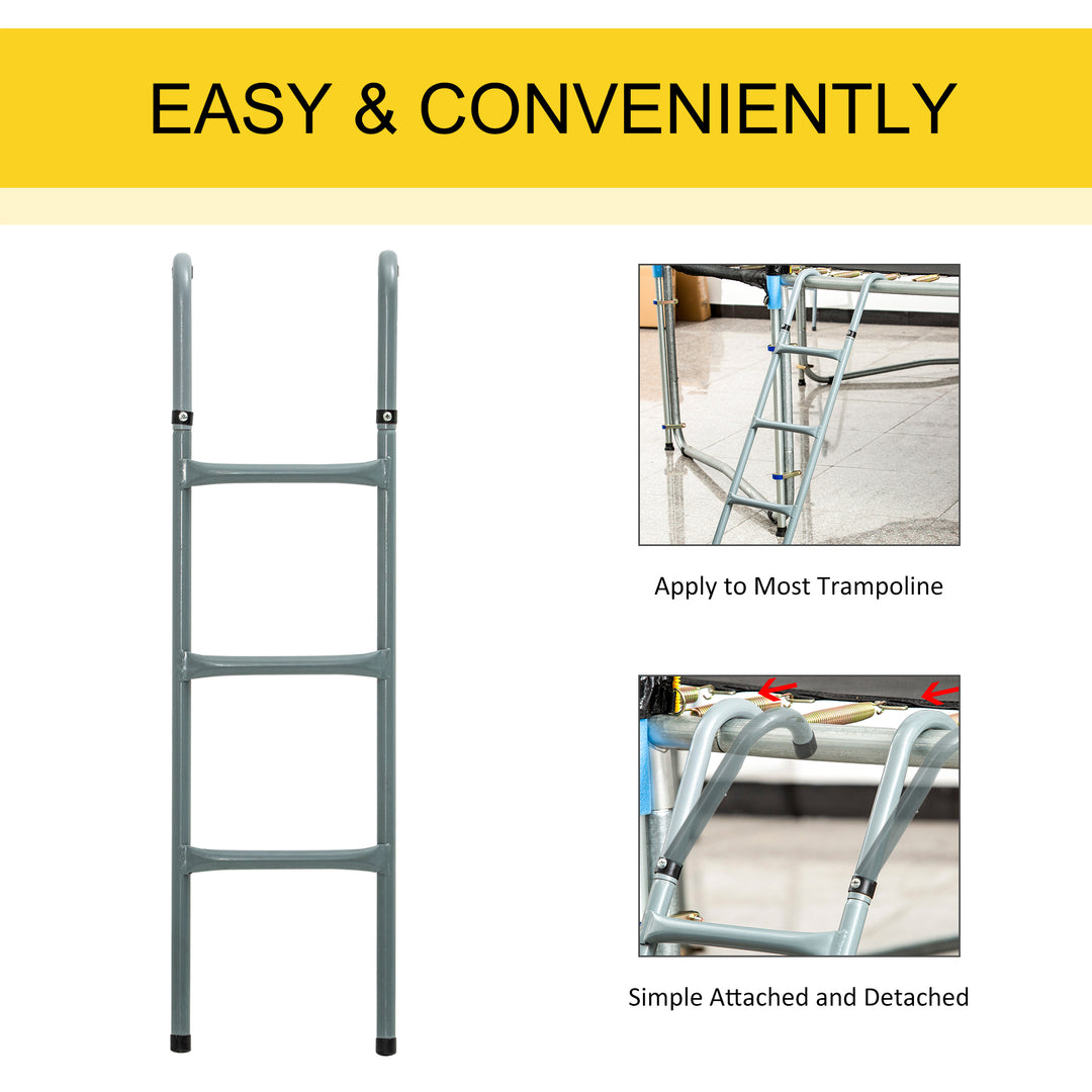 HOMCOM Trampoline Ladder, 12/14ft, Galvanized Steel with Non-slip Mat, Safe Access