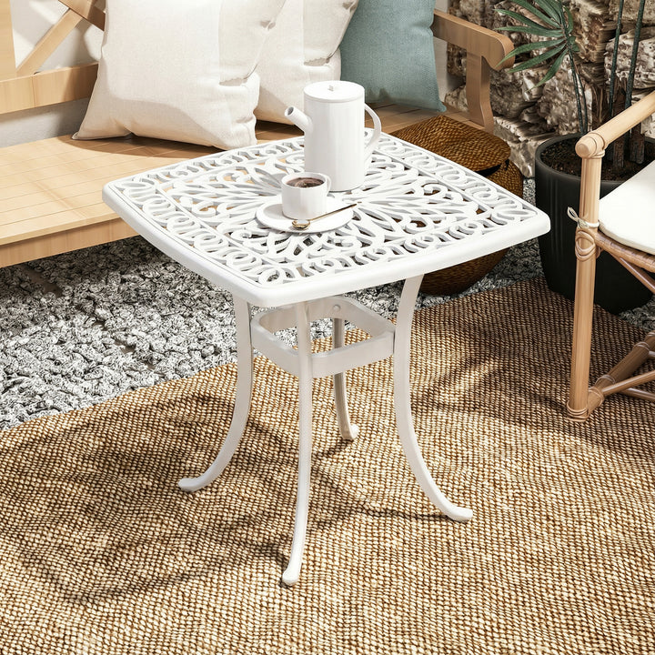 Outdoor Garden Table with 38mm Dia. Umbrella Hole, Cast Aluminium Pati