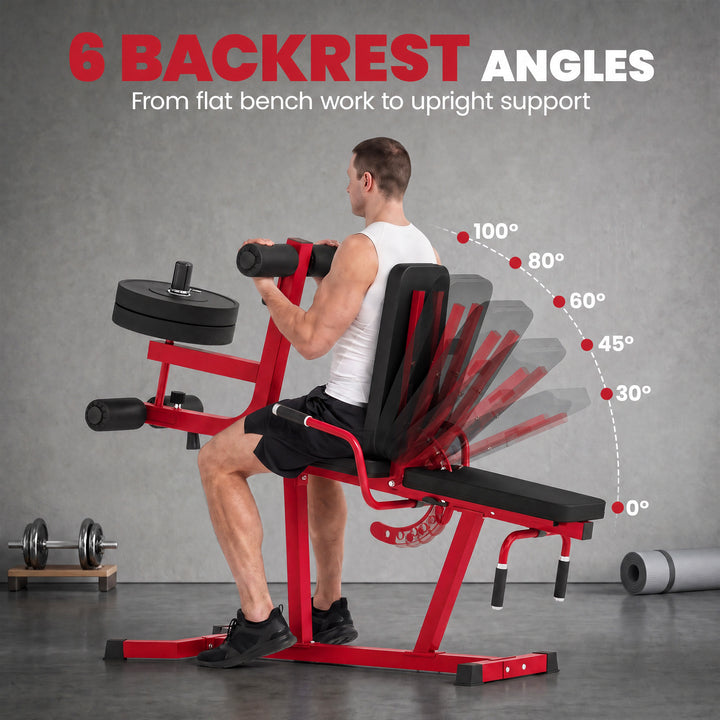 3-in-1 Leg Extension and Curl Machine, 300kg Heavy Duty Adjustable - view 6