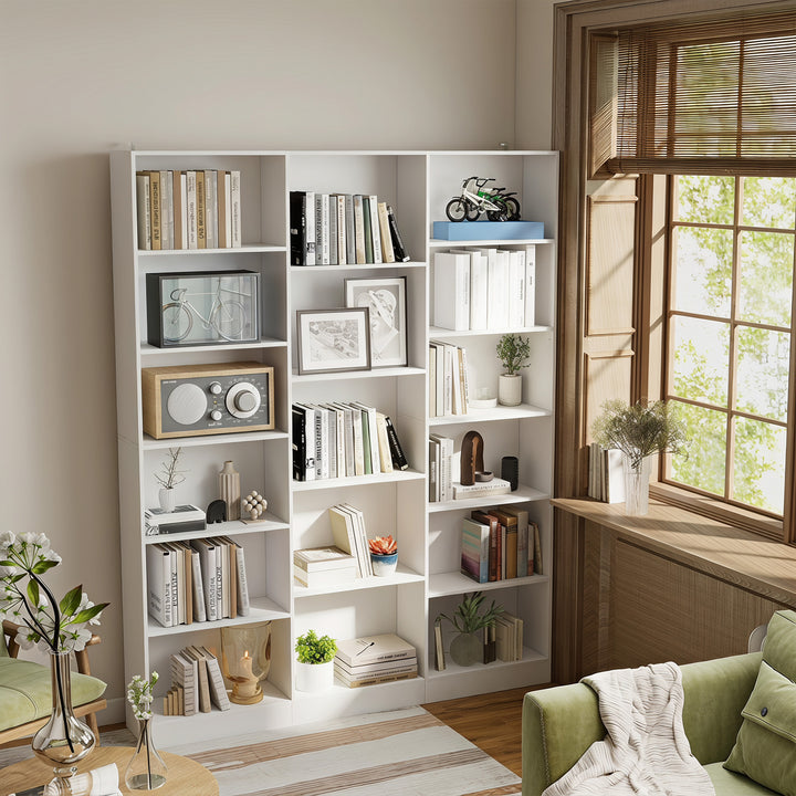 Bookcase with Open Storage, 6-Tier Bookshelf with Anti-Tipping Hardwar