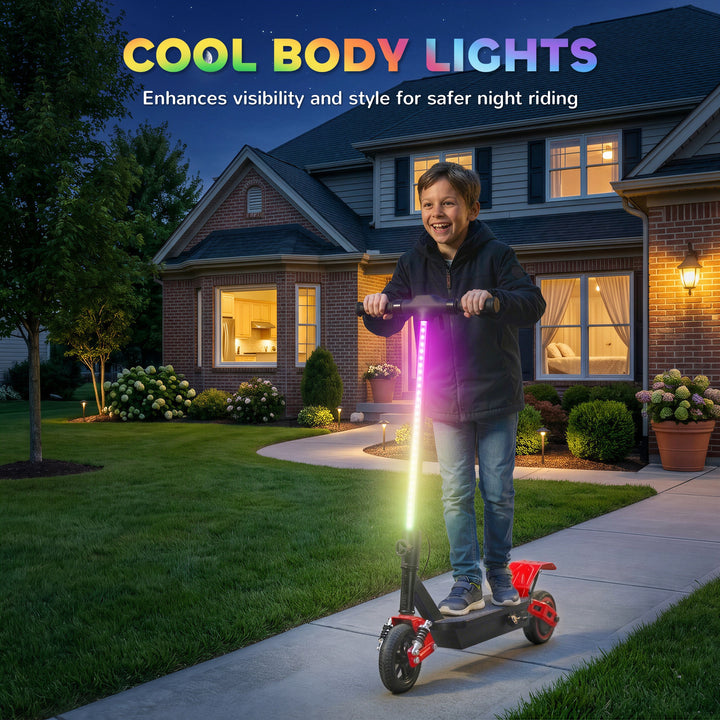 Foldable Kids Electric Scooter with LCD Display, Dual Shock Absorption