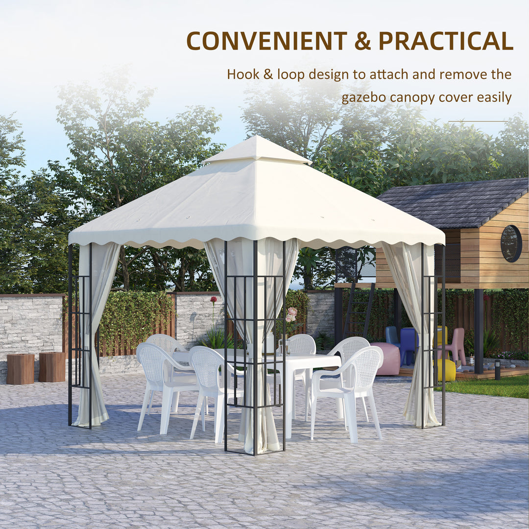 Outsunny Replacement Gazebo Canopy Covers 3x3m, 2