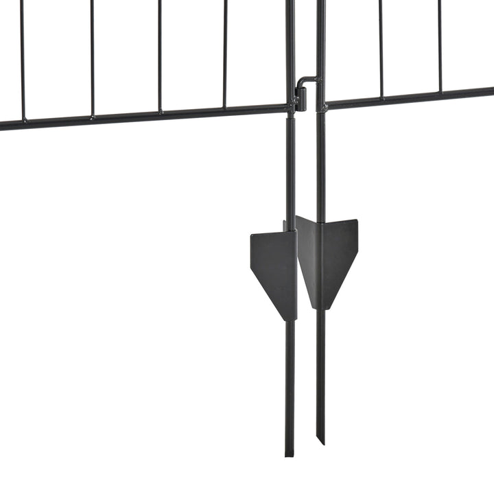 MCL Garden Decorative Fence 4 Panels 44in x 12ft Metal Wire Landscape Border Edging