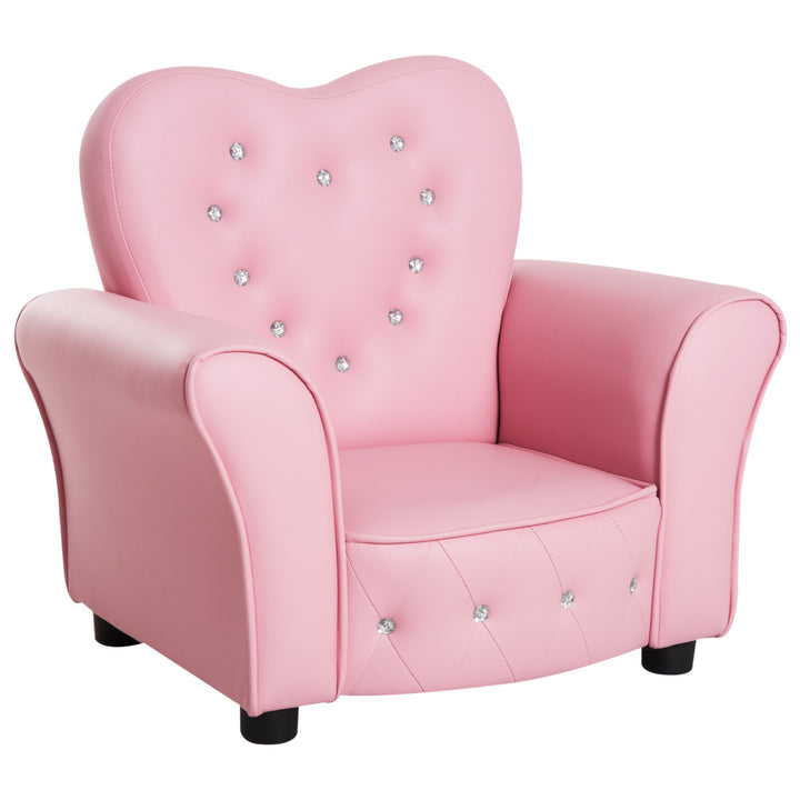 HOMCOM Kids Toddler Chair Sofa Children Armchair Seating Relax Playroom Seater Girl Princess Pink | Aosom UK