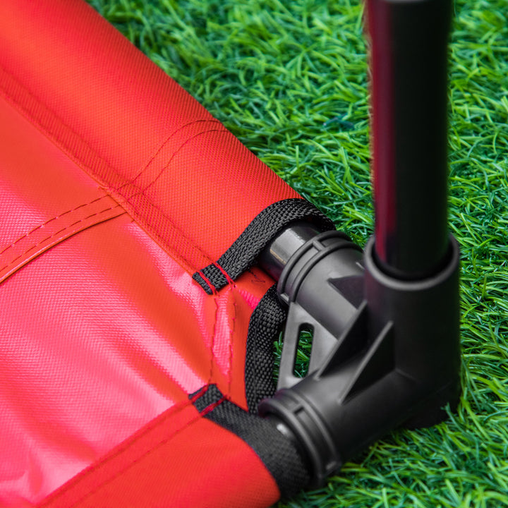 MCL Raised Dog Bed Cat Elevated Lifted Portable Camping w/ Metal Frame Black and Red (Small)