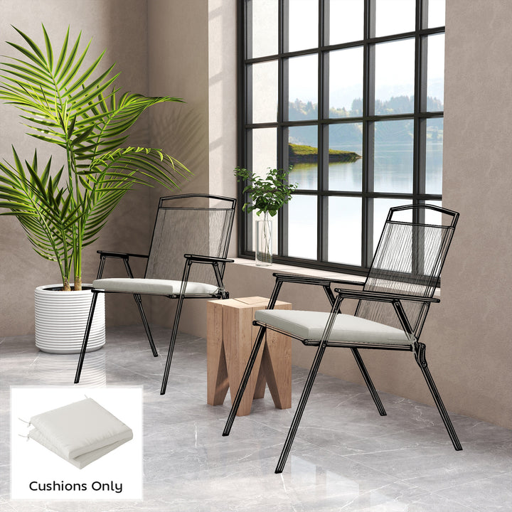 Outdoor Seat Cushions Set of 2 with Ties, Waterproof Garden Seat Pads,