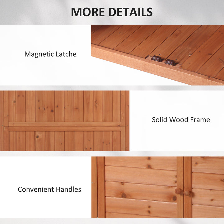 MCL Multi-function Potting Bench Table w/ Storage Cabinet and Galvanized Table Top, Wooden Planting Workstation, 98cm x 47cm x 105cm