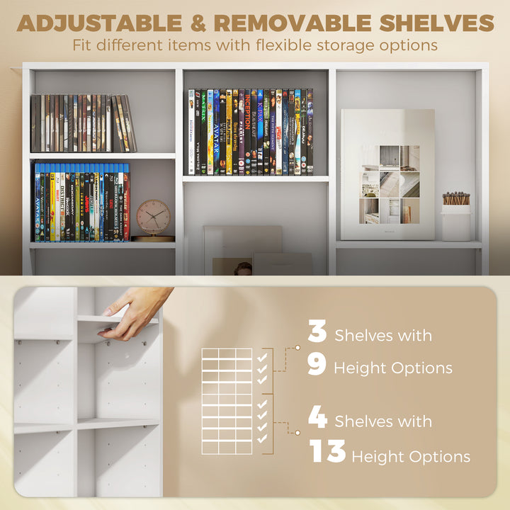 835 CD/500 DVD Storage Unit, Blu-ray Media Storage Shelf with 27 Compa