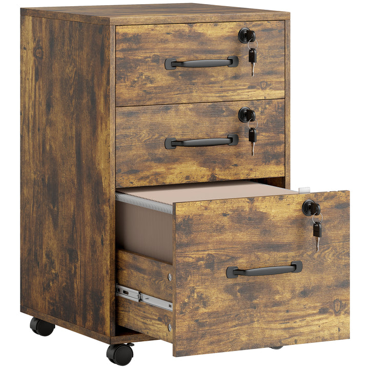 Three Drawer Wood-Effect Filing Cabinet