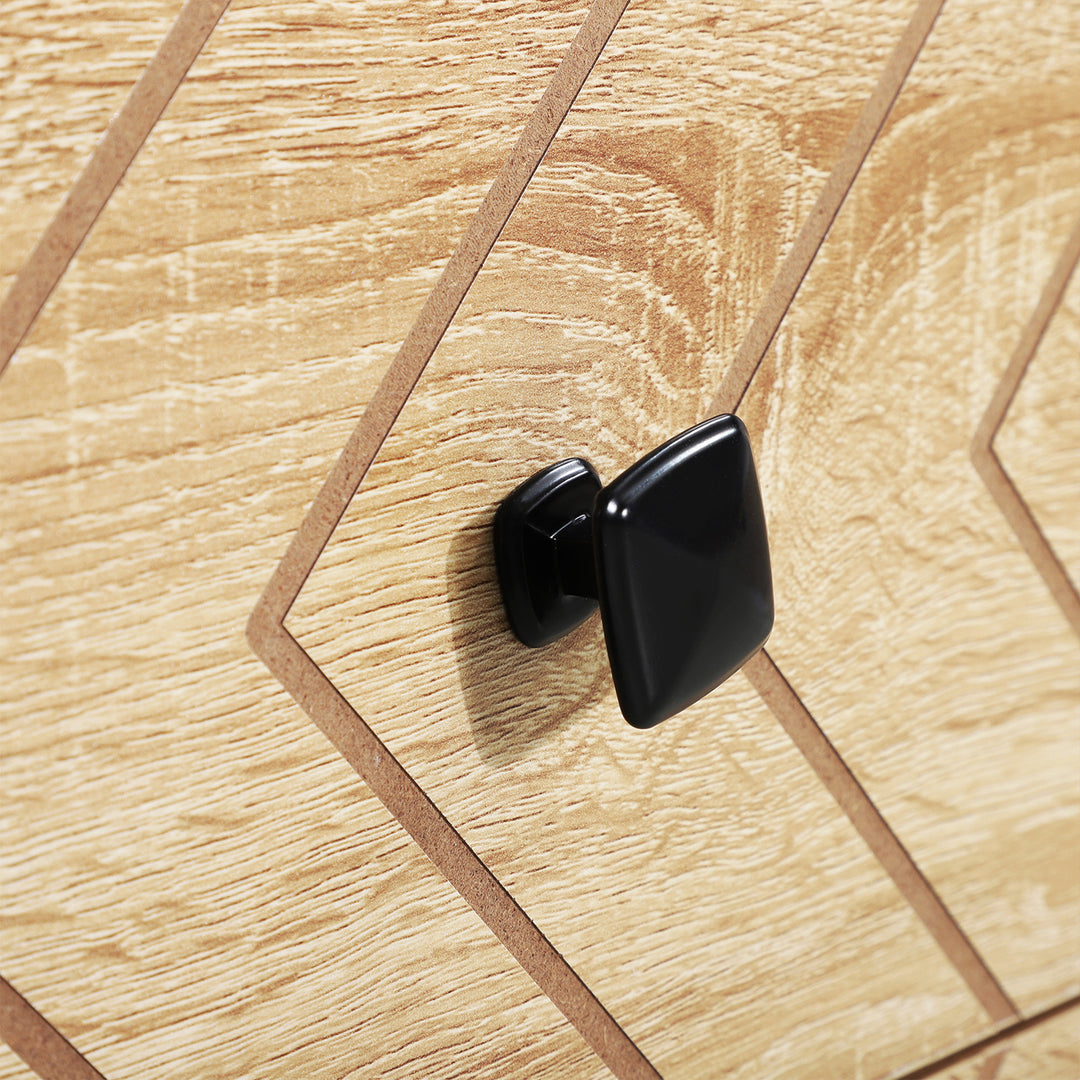 MCL Bedroom Chest of Drawers, 6 Drawer Dresser, Sideboard Cabinet with Zigzag Design and Metal Base, Storage Drawer Unit, 120x71cm, Natural