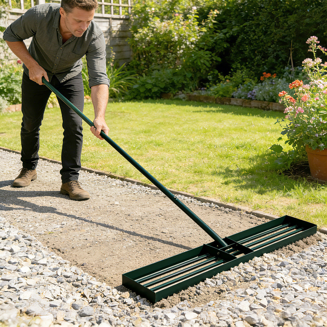 Lawn Levelling Rake, 113 x 26 cm Lawn Leveller Lute with 169 cm Handle