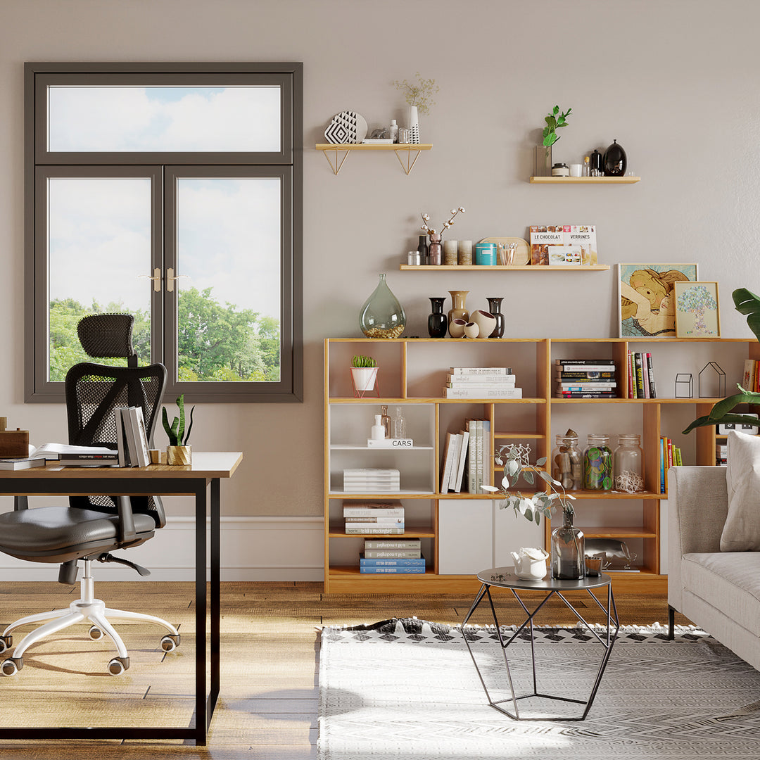 Round Side Table, Minimalist End Table with Steel Frame, Small Coffee Table for Living Room, Bedroom, Black