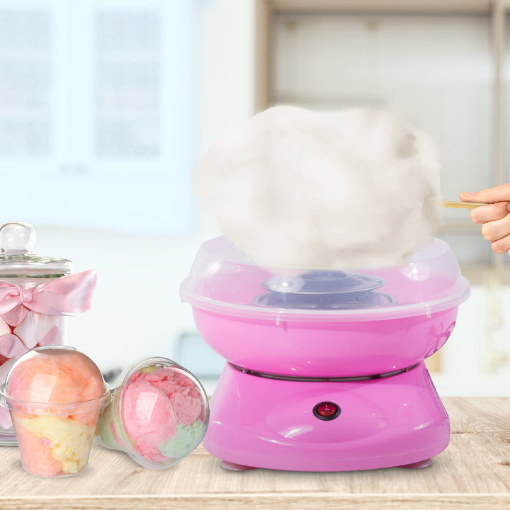 HOMCOM Candy Floss Machine Electric Cotton Candy Maker Gadgetry 450W (Pink)