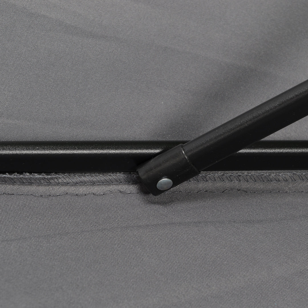 MCL 2m Garden Parasol Umbrella, Outdoor Sun Shade with 6 Sturdy Ribs for Balcony, Bench, Garden, Dark Grey