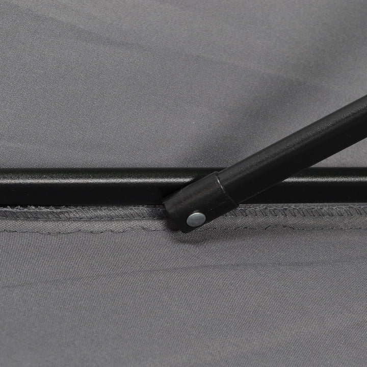 MCL 2m Garden Parasol Umbrella, Outdoor Sun Shade with 6 Sturdy Ribs for Balcony, Bench, Garden, Dark Grey