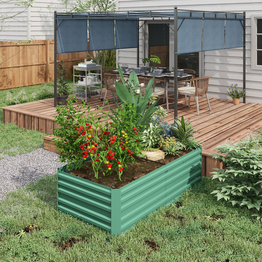 Raised Beds for Garden, Galvanised Steel Outdoor Planters with Multi-r