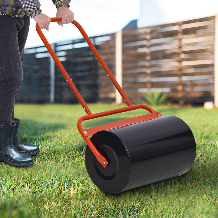 Outsunny Combination Push/Tow Lawn Roller Filled with 38L Sand (62kg) or Water, Perfect for the Garden, Backyard Φ32 x 50cm Roller | Aosom UK