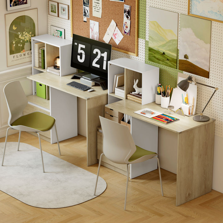 Computer Desk, Office Desk with Bookshelf, File Drawer and Legal Hangi