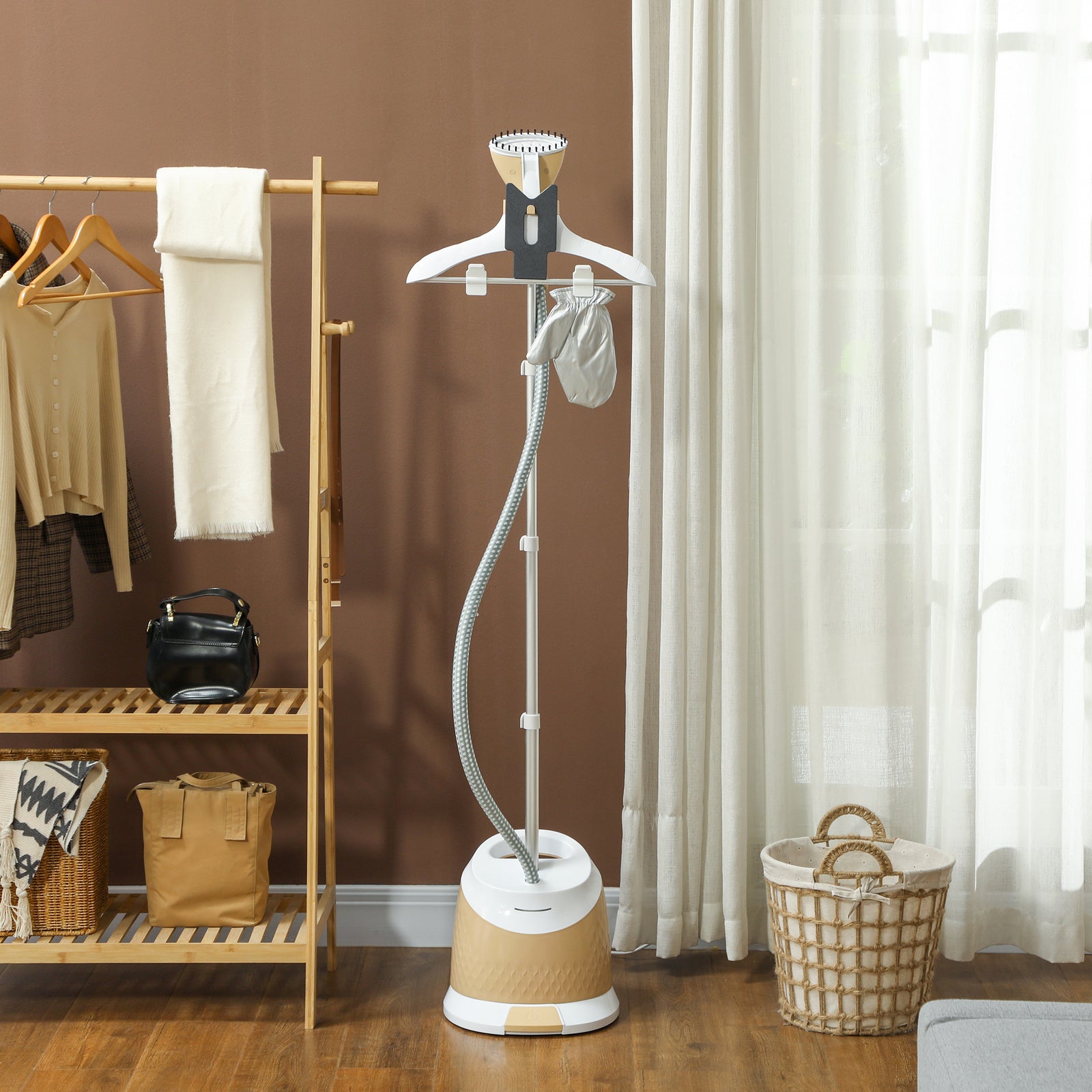 1800W Standing Clothes Steamer, with Accessories - Grey