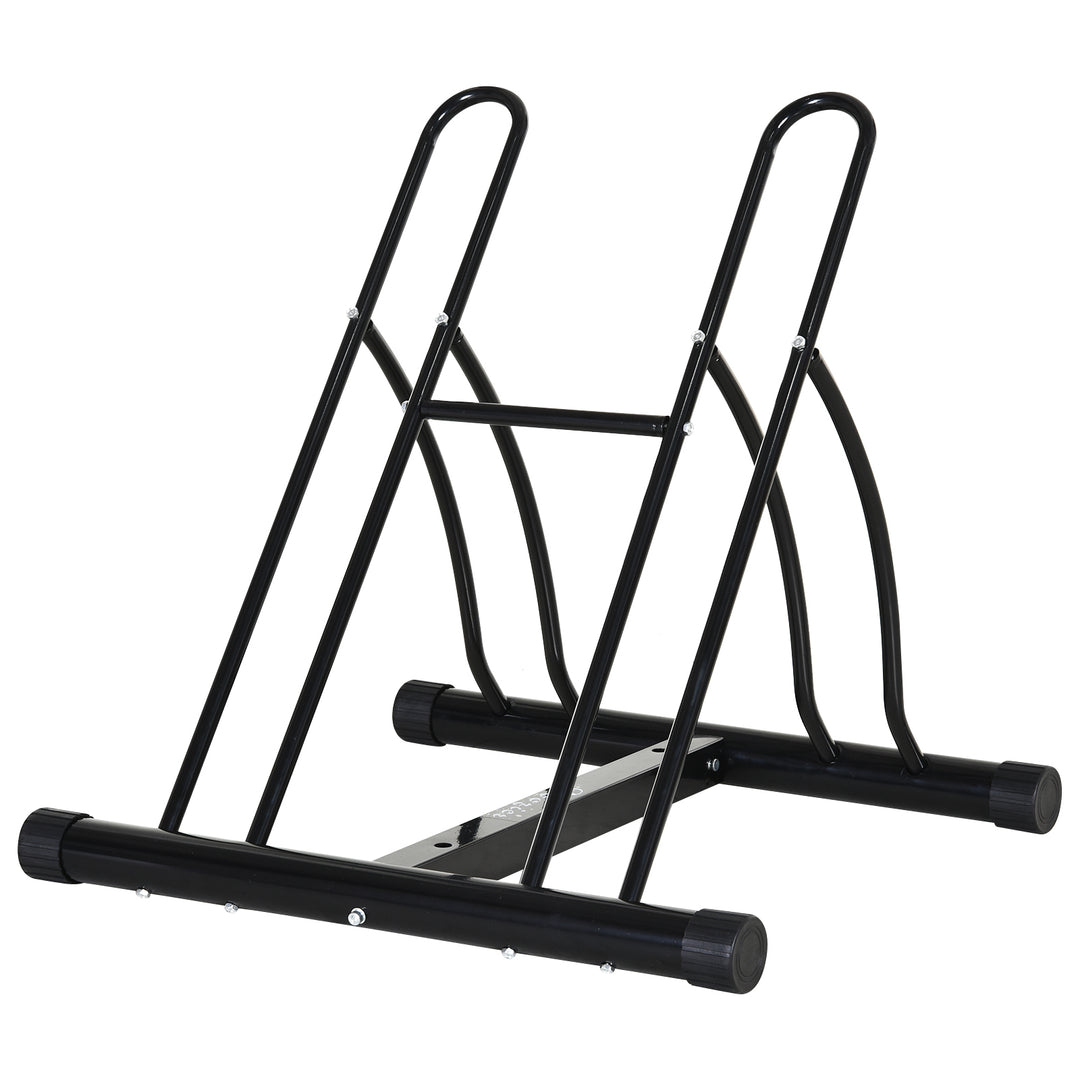 MCL 2 Bike Floor Parking Stand Rack Indoor Outdoor Ground Reversible - Black