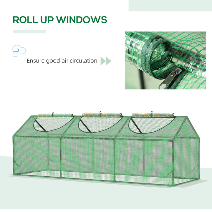 MCL Mini Greenhouse, Small Plant Grow House for Outdoor with Durable PE Cover, Observation Windows, 180 x 60 x 60 cm, Green