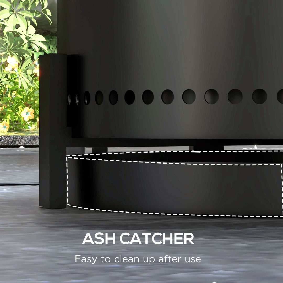 Smokeless Fire Pit with Ash Catcher, 37cm Portable Wood Burning Firepi