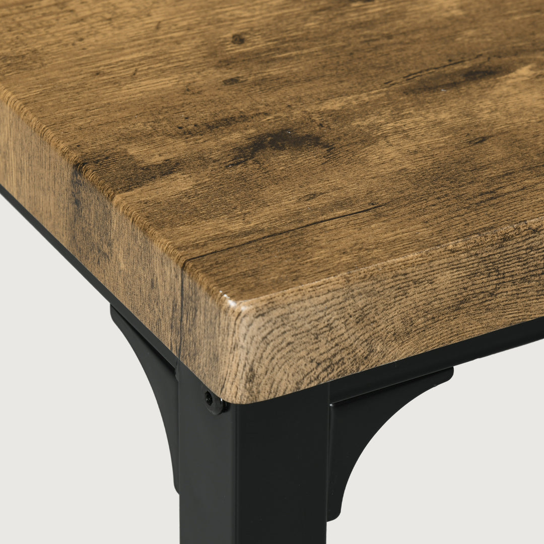 Three-Piece Minimal and Compact Dining Set, Rustic Brown