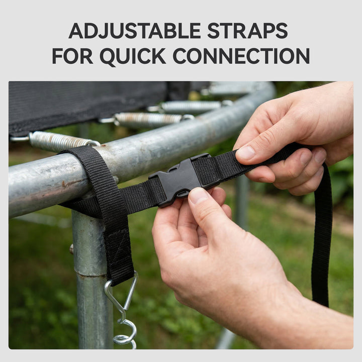 4Pcs Trampoline Anchor Kit, 32 cm Galvanised Trampoline Stakes, Spiral