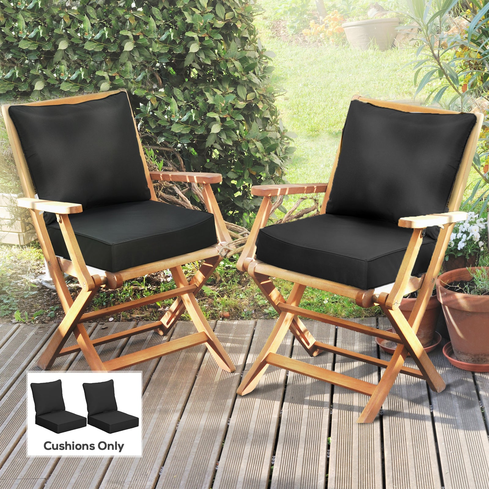 4 Pcs Outdoor Seat and Back Cushion Set Patio Deep Seating Chair Replacement Cushion