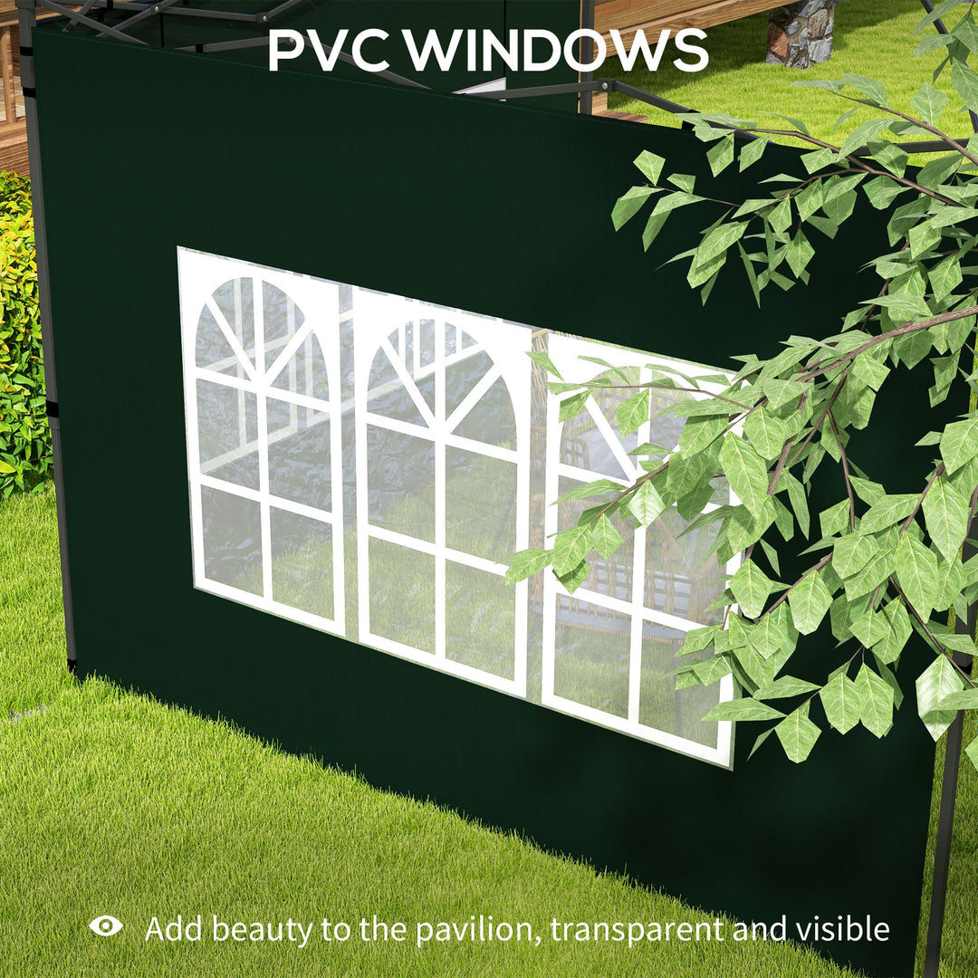 Set of Two 3 x 3m Gazebo Frame Replacement Walls - Green