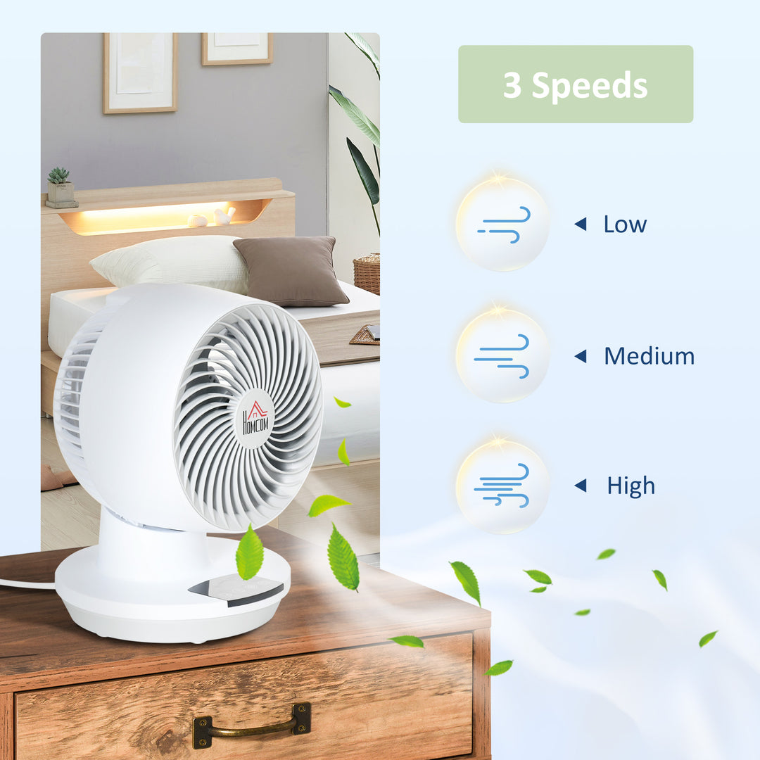 HOMCOM 28cm Electric Desk Fan, 3