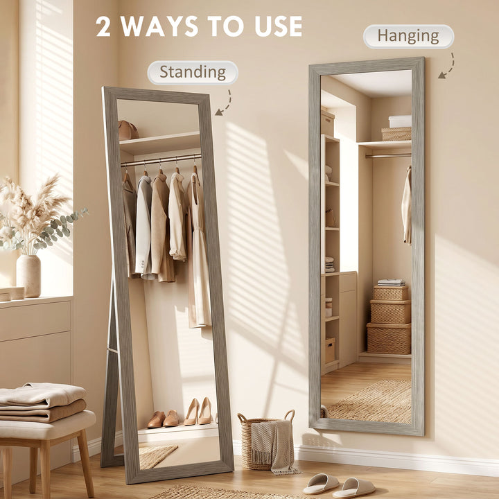 Full Length Mirror, 37 x 157 cm, Hanging or Freestanding, Rectangular 