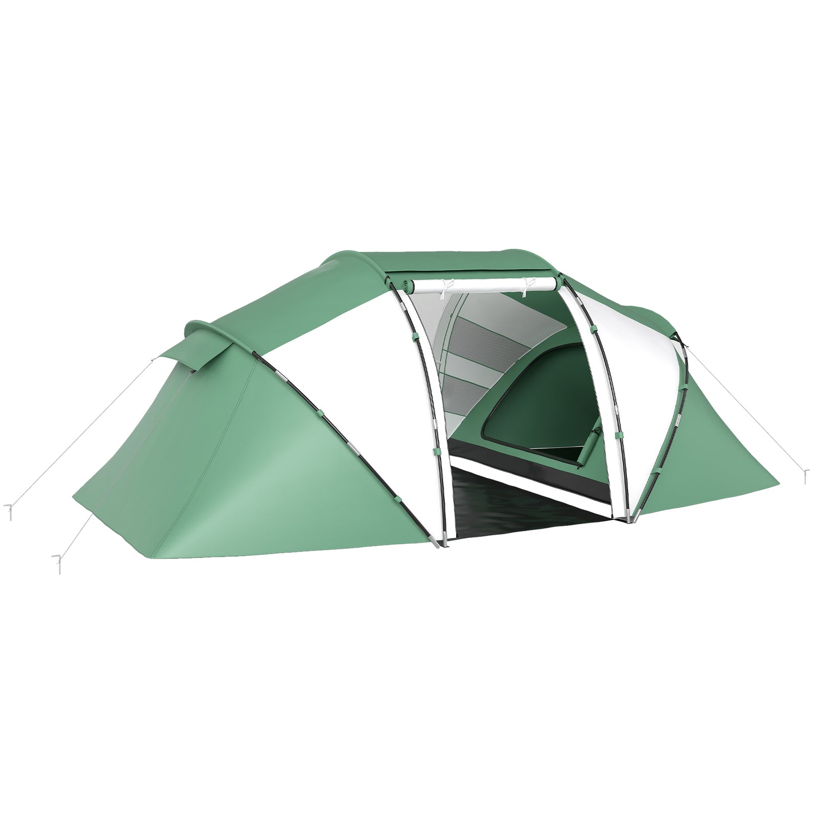 4-6 Man UV Protection Camping Tent - Green and White