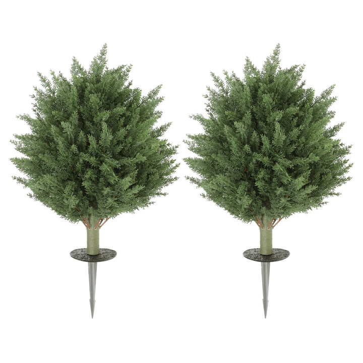 60 cm Artificial Cypress Tree with Ground Stake, Set of 2 Artificial P