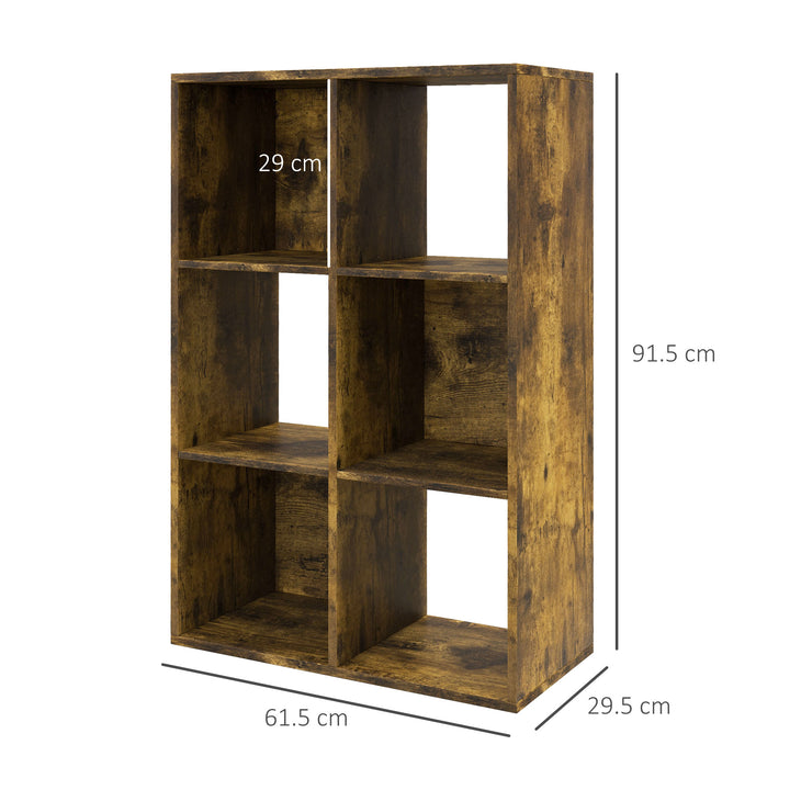 6-Cube Bookshelf - Rustic Brown