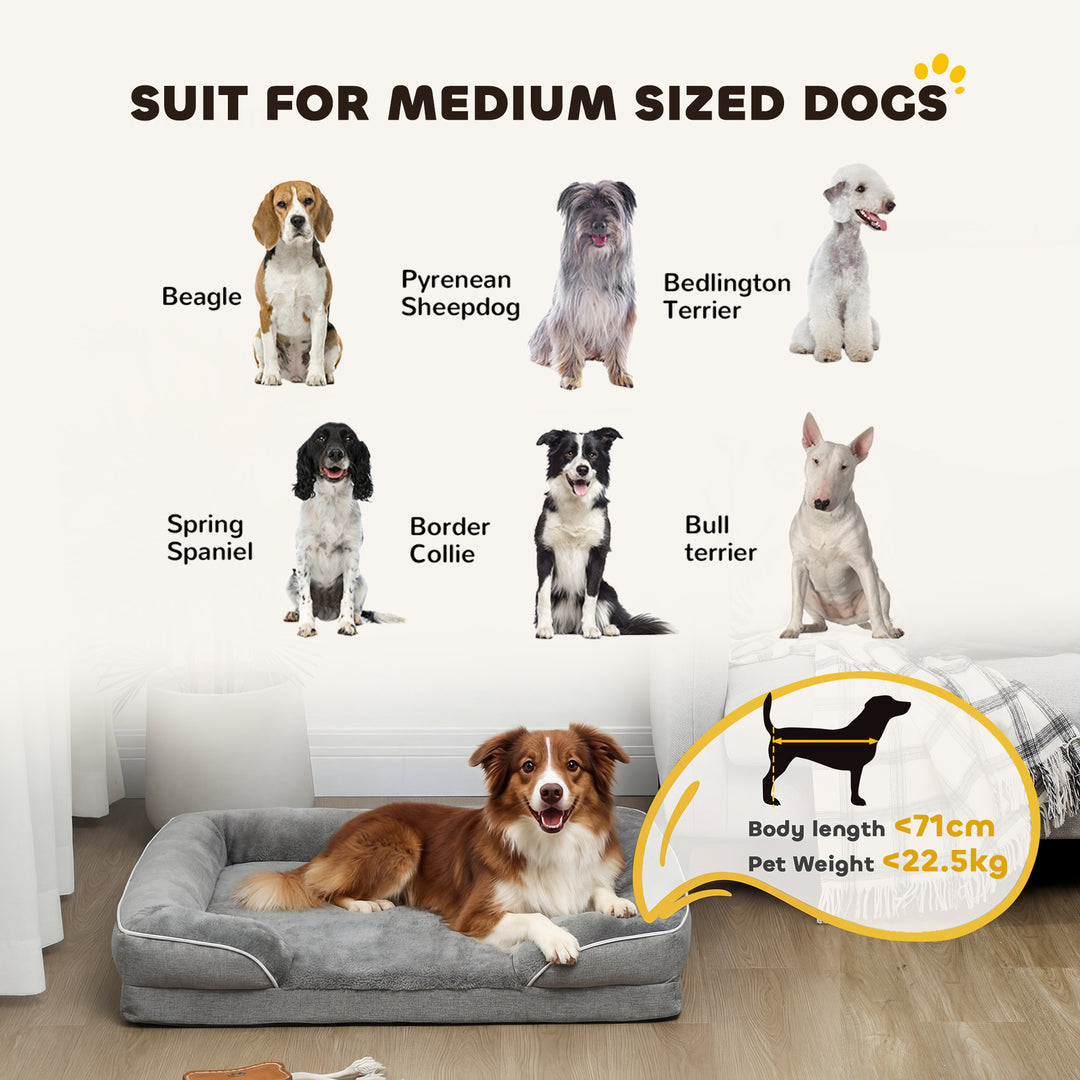 Dog Sofa Bed, Washable Pet Bed with Removable Cover and Non-Slip Botto