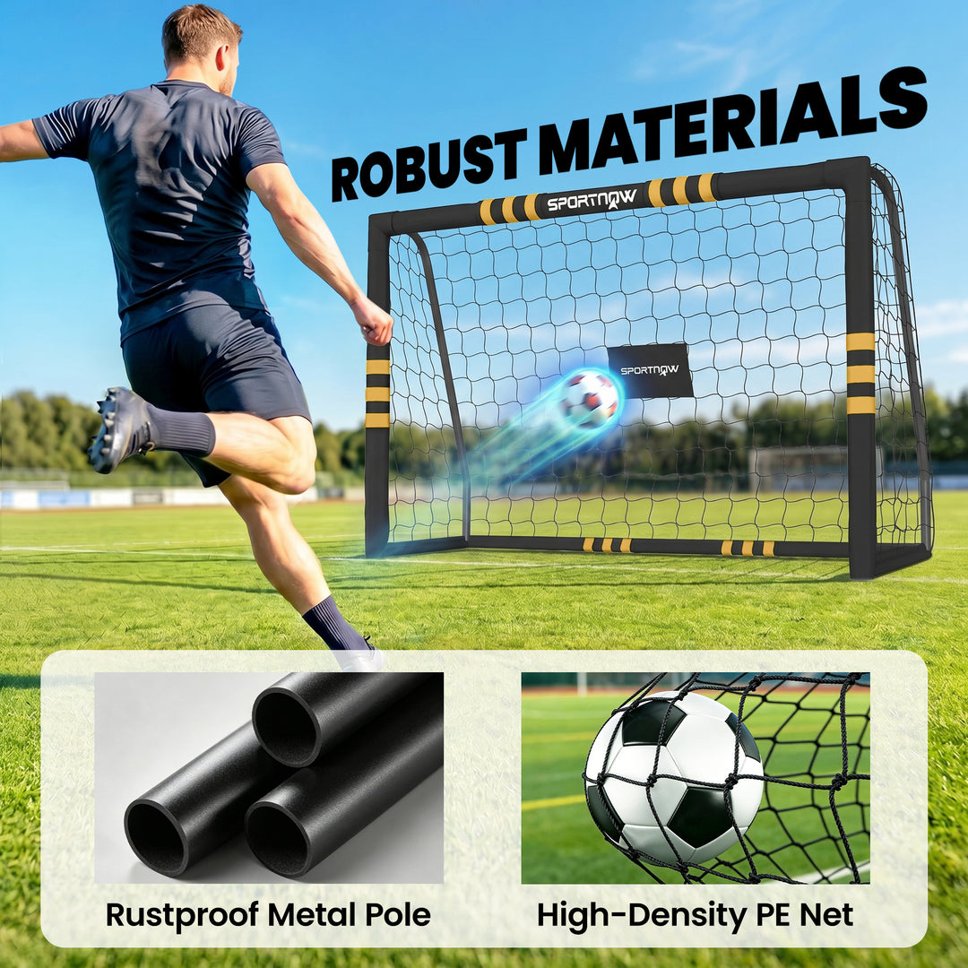 Football Goal, 6 x 4ft Portable Football Net with EPE Foam Padding, PV